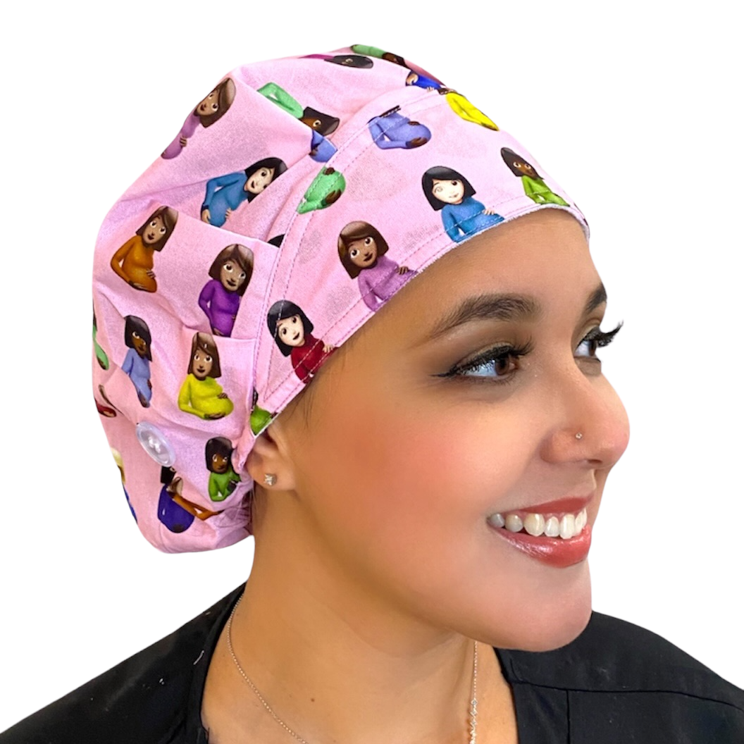 Maternity Pink Drake- Bouffant Scrub Cap