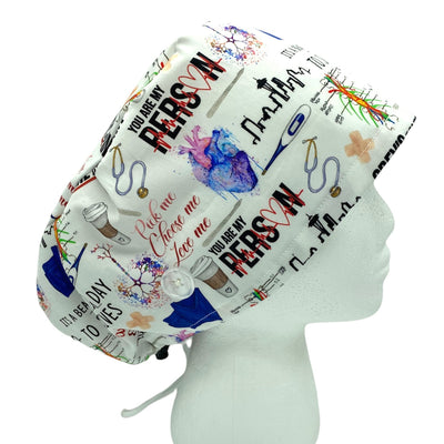 euro greys anatomy scrub cap for women with long hair. Best surgical hat with buttons by sunshine shops co
