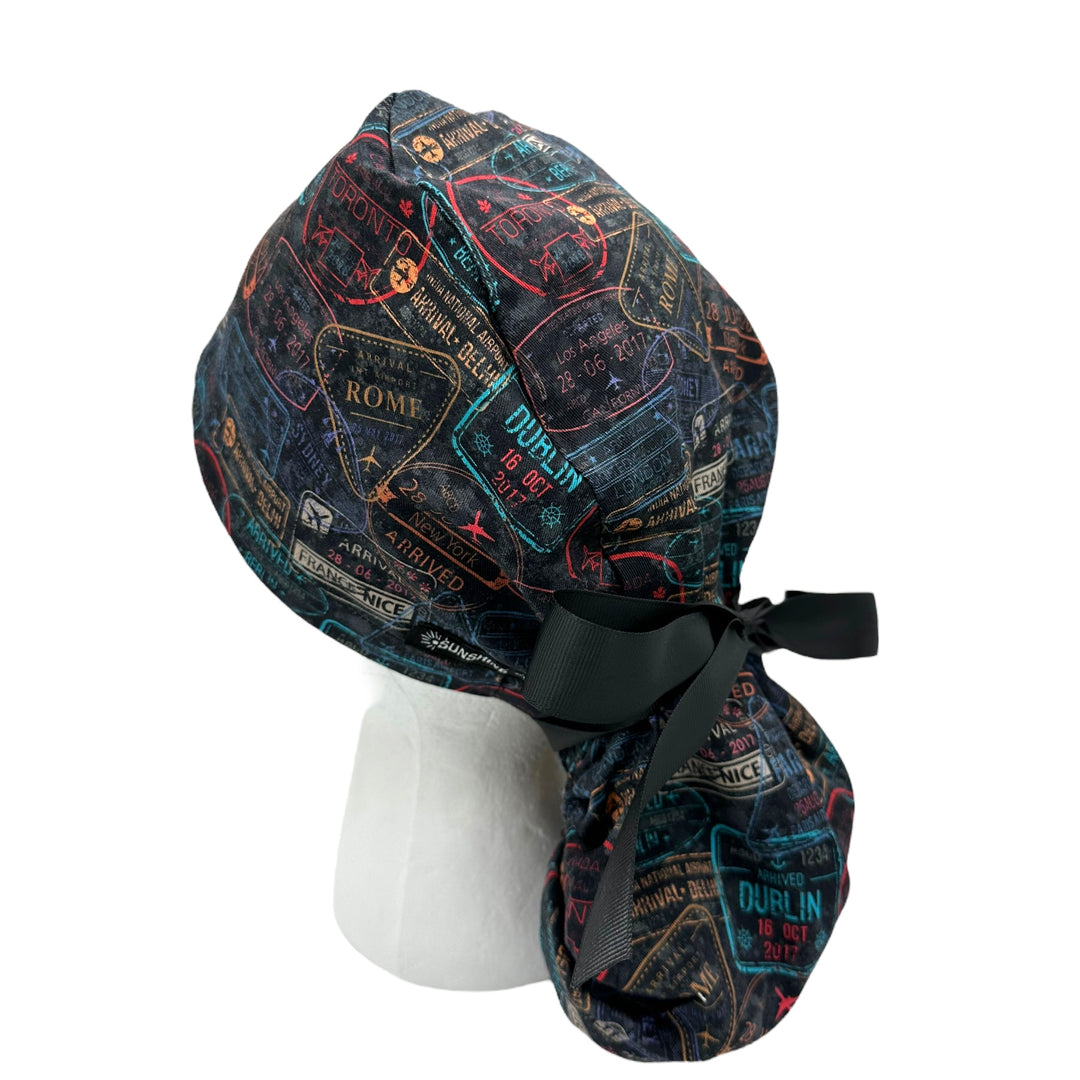Travel Ponytail Scrub Cap for Women, By Sunshine Caps Co.