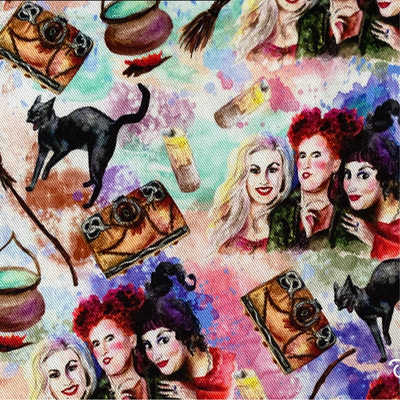 Hocus Pocus Watercolor- Ponytail Scrub Cap