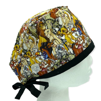 lion king disney surgical scrub cap with ear buttons and satin lining. Best unisex scrub hats