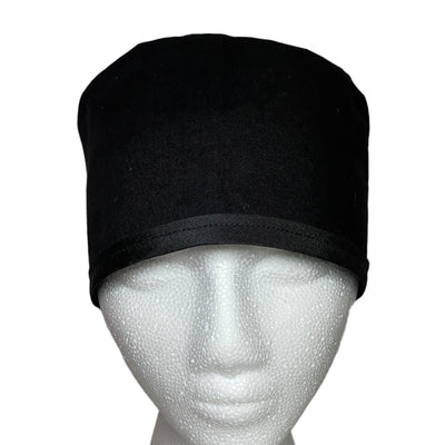 solid black surgical scrub cap, best scrub caps by sunshine shops co. available with satin lining and buttons