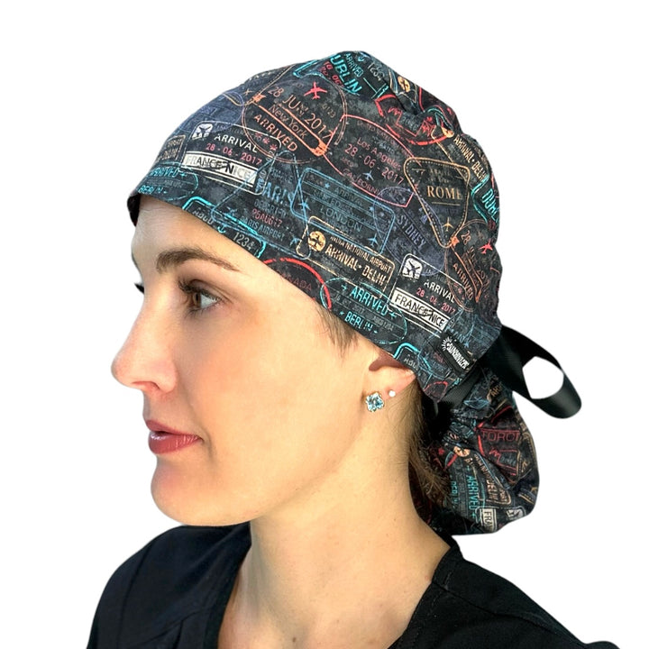 Travel Ponytail Scrub Cap for Women, By Sunshine Caps Co.
