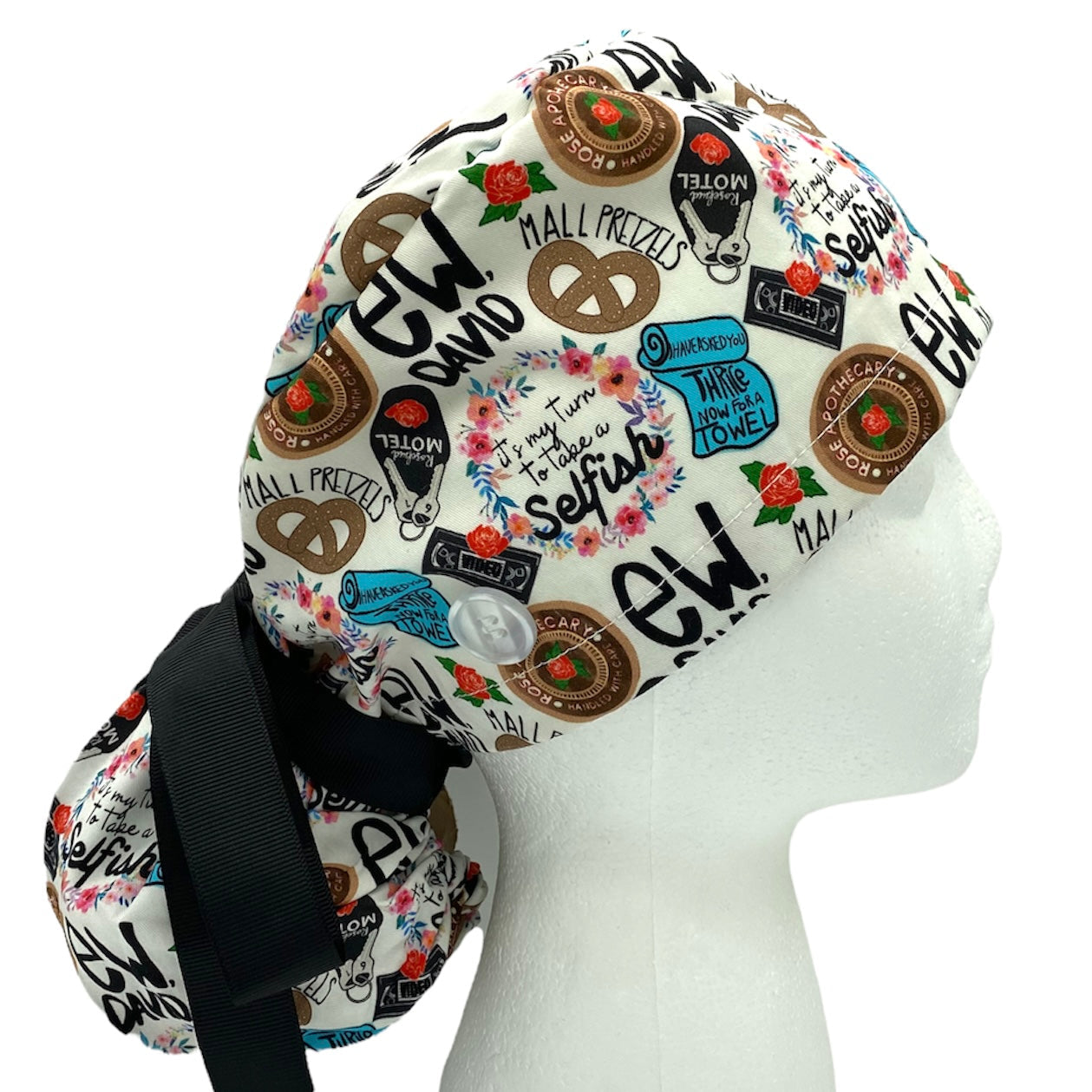 ew david schitts creek ponytail surgical scrub cap for women with long hair by sunshine shops co